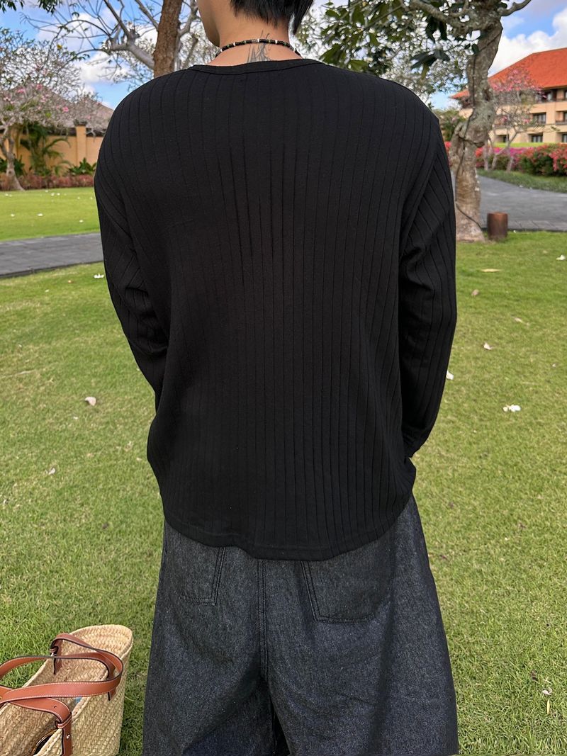 simple line henry neck long-sleeve 3C