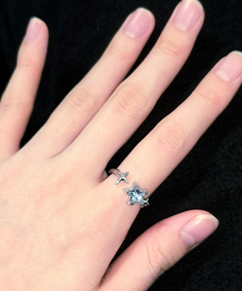 Blue Star Galaxy Ring