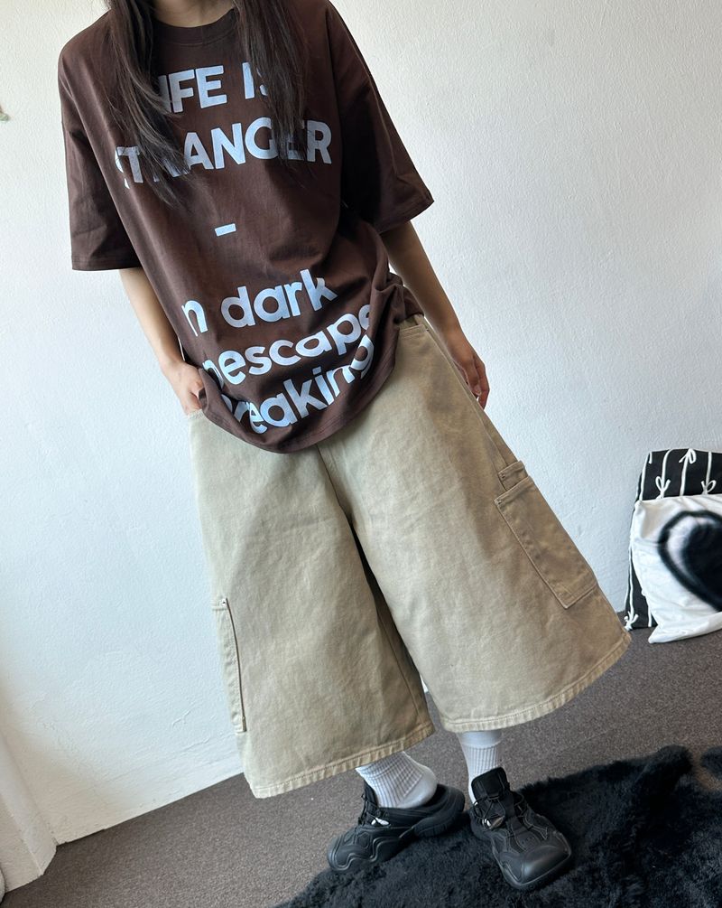 Double Ring Cargo Rivet Cotton Bermuda Shorts 3color