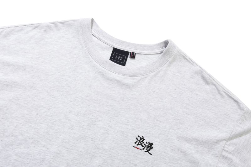 ROMANTIC SLOGAN TEE SHIRT_LIGHT GREY