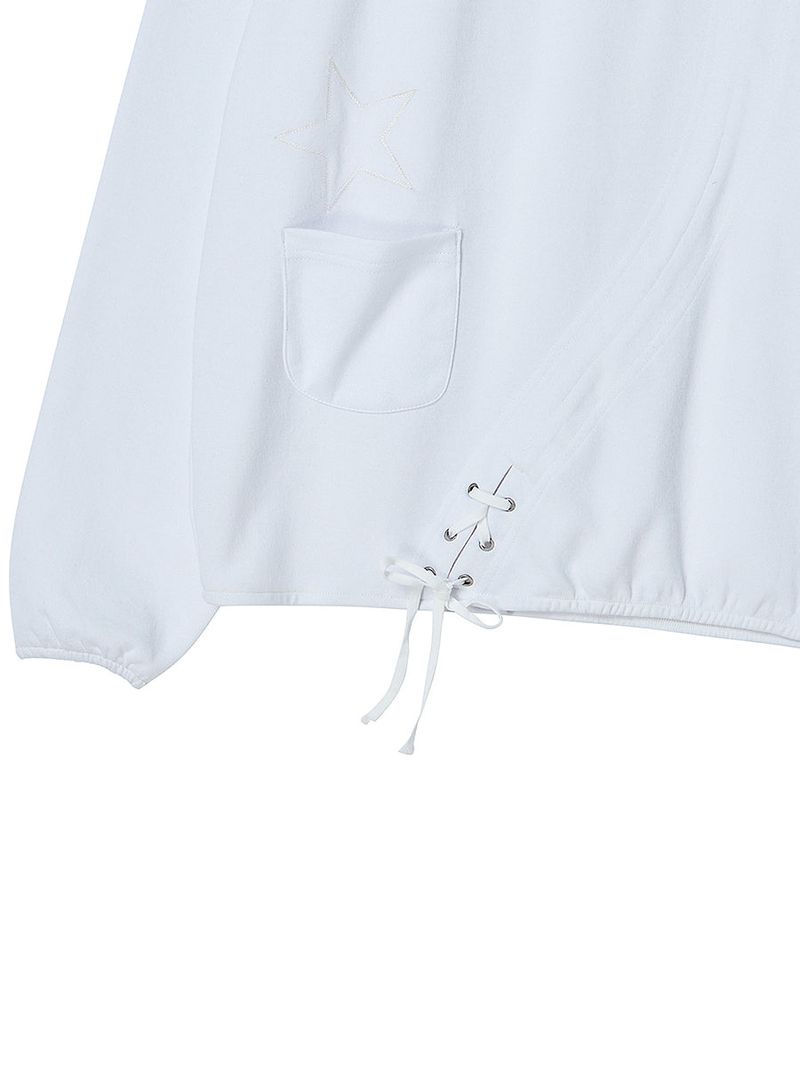STAR APLIQUE CREWNECK WHITE