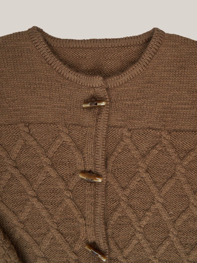 PIE WOOL CARDIGAN [ CINAMON ]