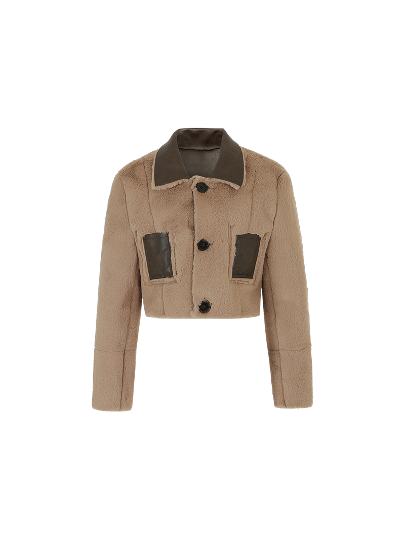 Short reversible leather mustang (Brown)