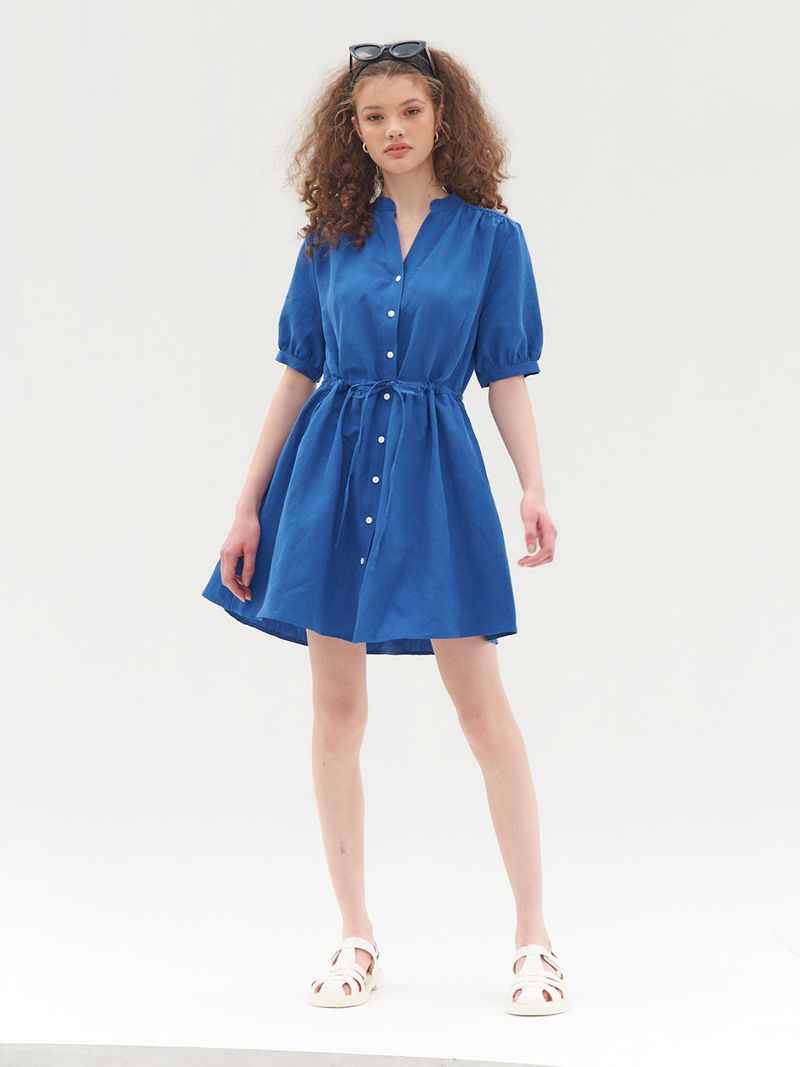HENRY NECK STRING POINT ONEPIECE_BLUE