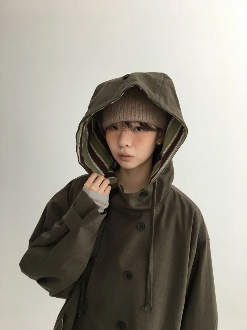 Hapo Button Hooded Short Field Jacket (2color)