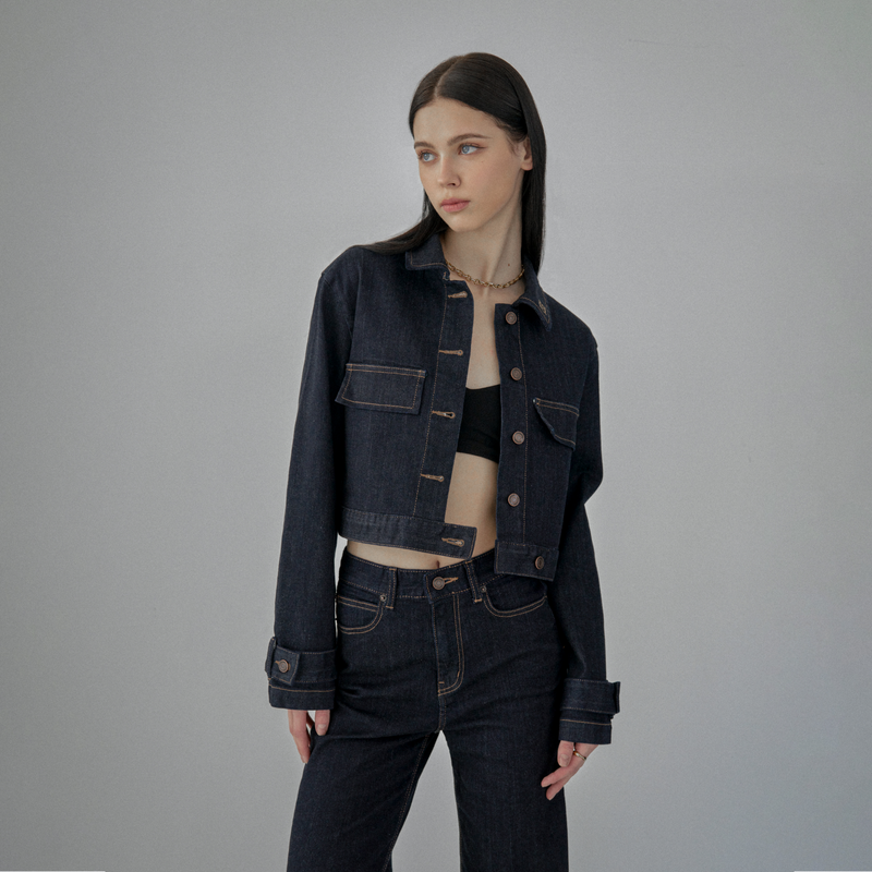 Black Indigo Classic Denim Jacket - YA391