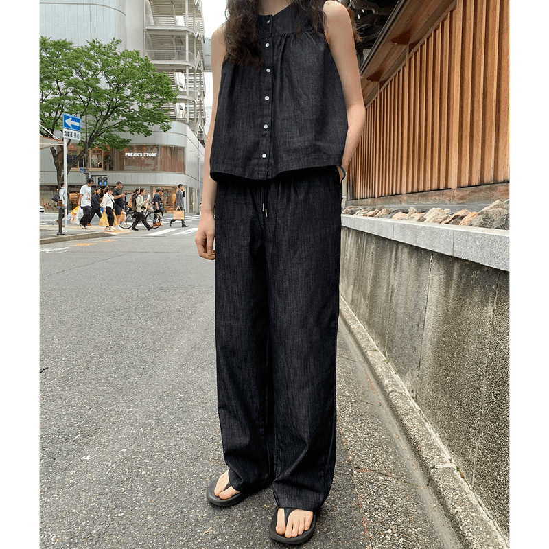 mirinaero(ミリネロ)の「Matil denim banding pants(Pants)」