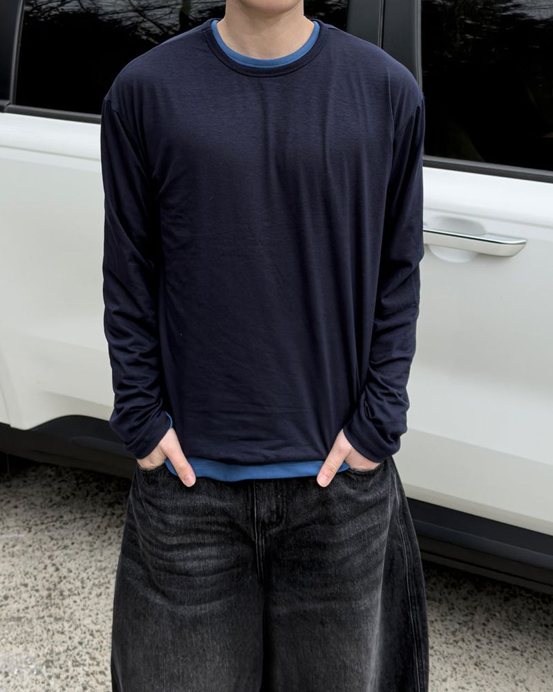 Silky Basic Layered Long Sleeve T-Shirt