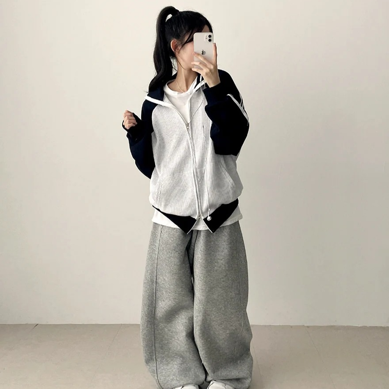 Waffle Two Tone Mix Nagrang Track Zip-Up