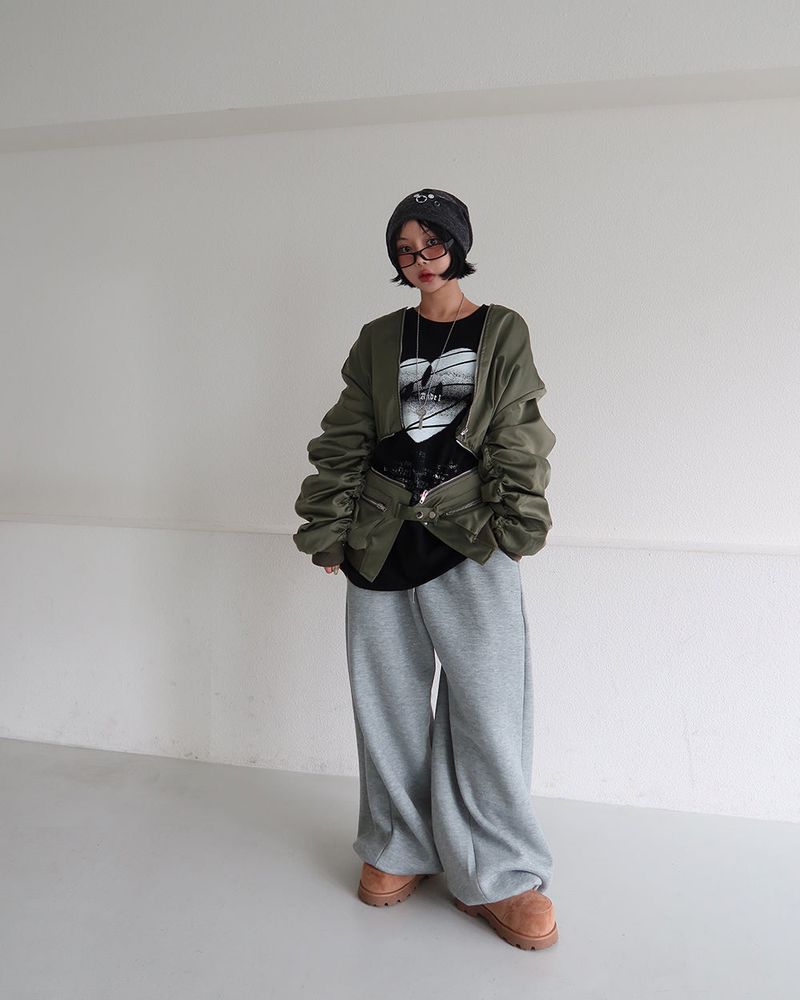 ST Short-Sleeved Layered Sweatshirt