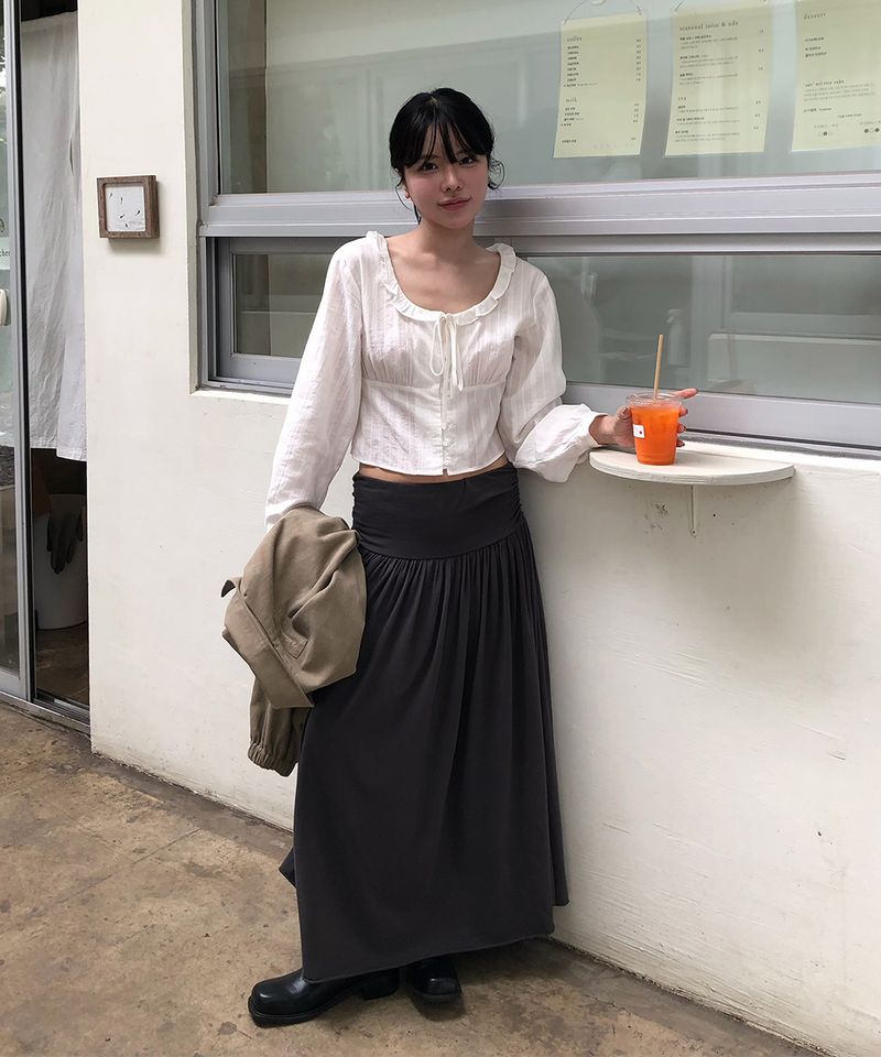 Butter frill blouse_ivory