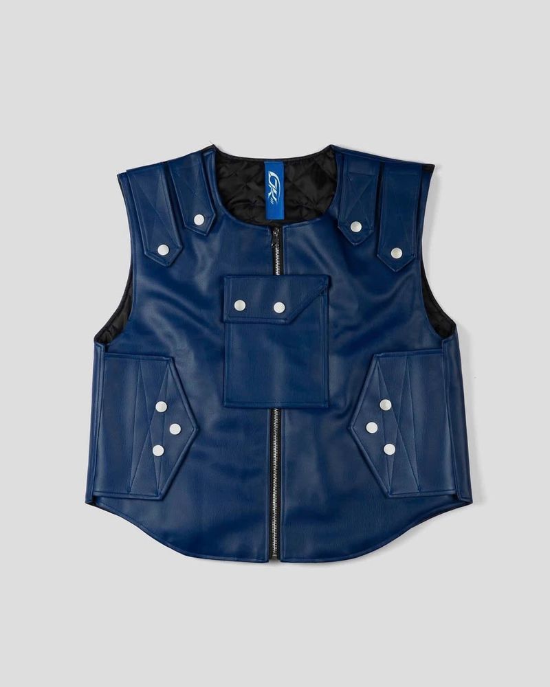 DKILLUMINATE（ディーケーイルミネイト）の「LEATHER BULLETPROOF GILE (Blue)（Jackets/Outerwear）」