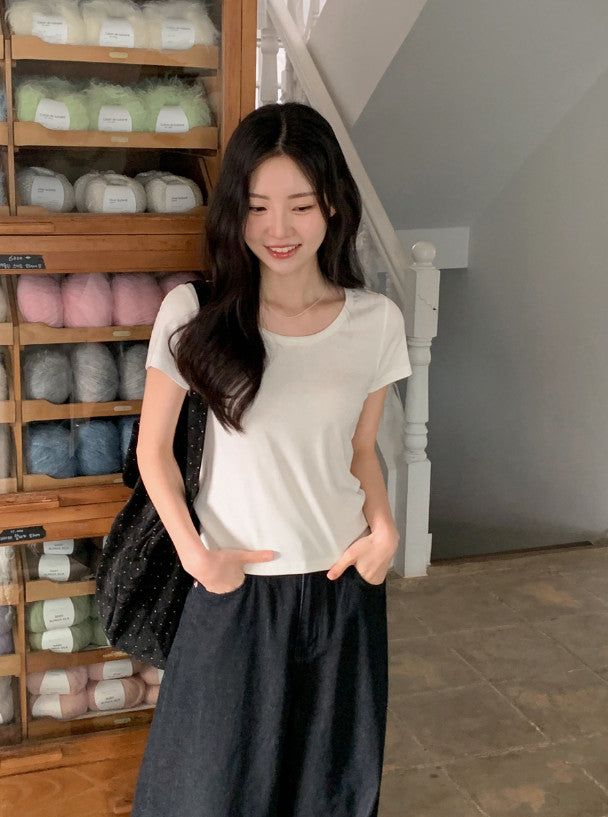 Soft Modal Basic Short Sleeve T-shirt (6color)