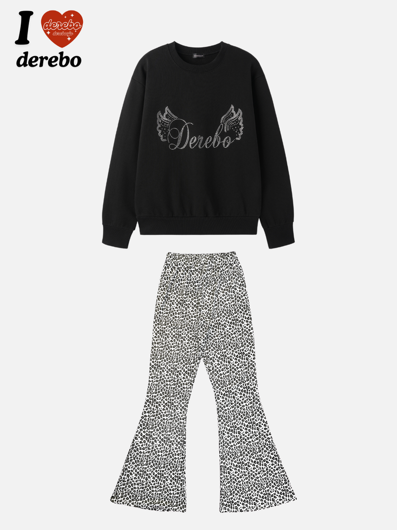 Spandex Leopard Banding Bootcut Pants
