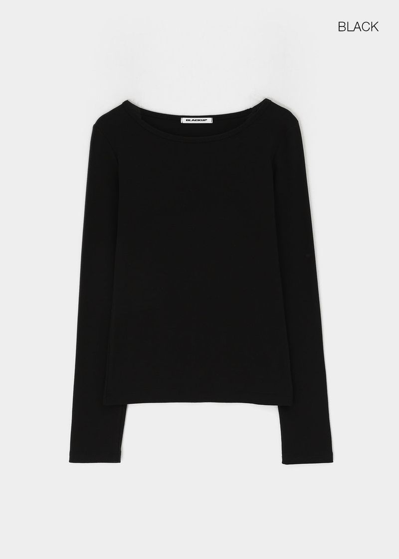 [B-BASIC] Ribbed Round Neck Long Sleeve Tee (2 SIZE)