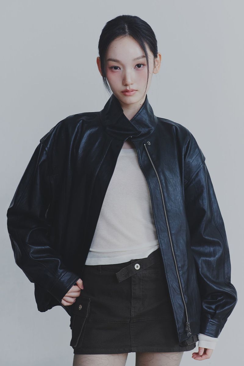 THALIA LEATHER JACKET black