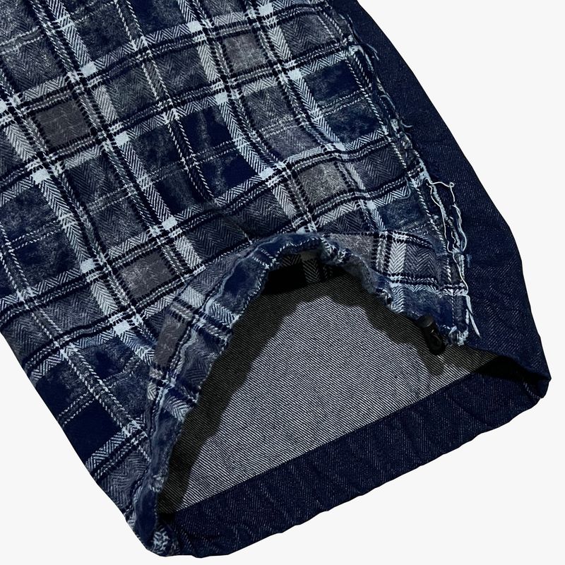 grunge burner check pants_blue