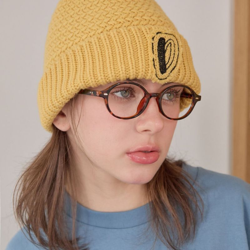 [MADE] Doyoubi Signature Stitch Embroidered Twisted Beanie [Yellow]