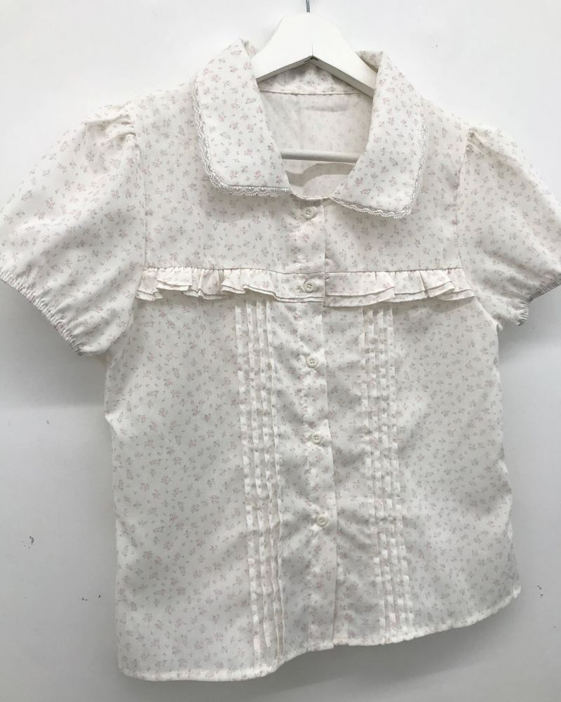 Anki Flora Frill Blouse (1color)