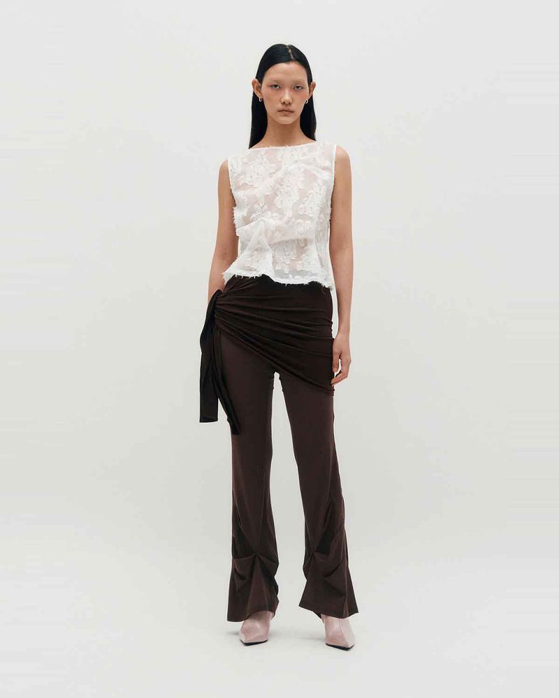 Layered Wrap Tie _ BROWN