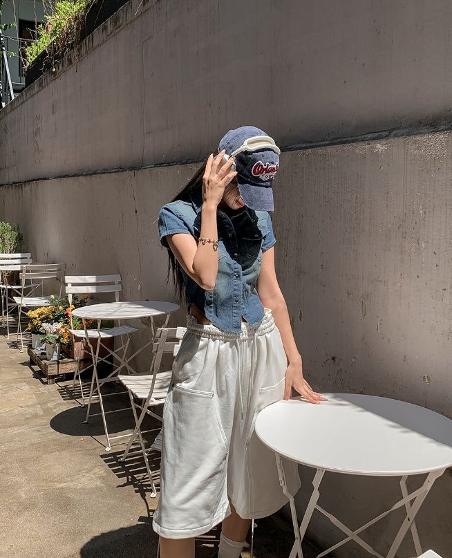 Our Washing Cropped Denim Shirt