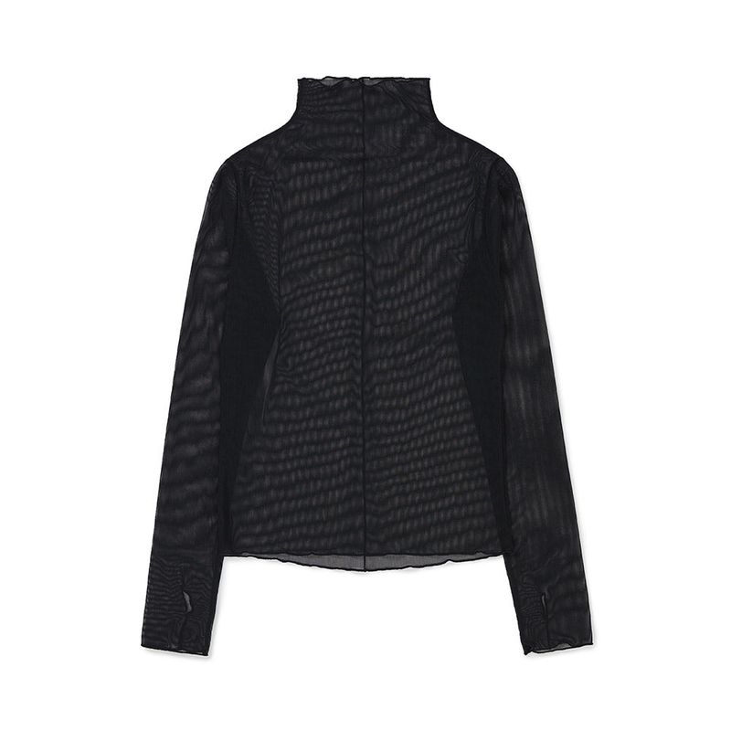 レイヤードシースルートップス / Layered See-through Top [BLACK]