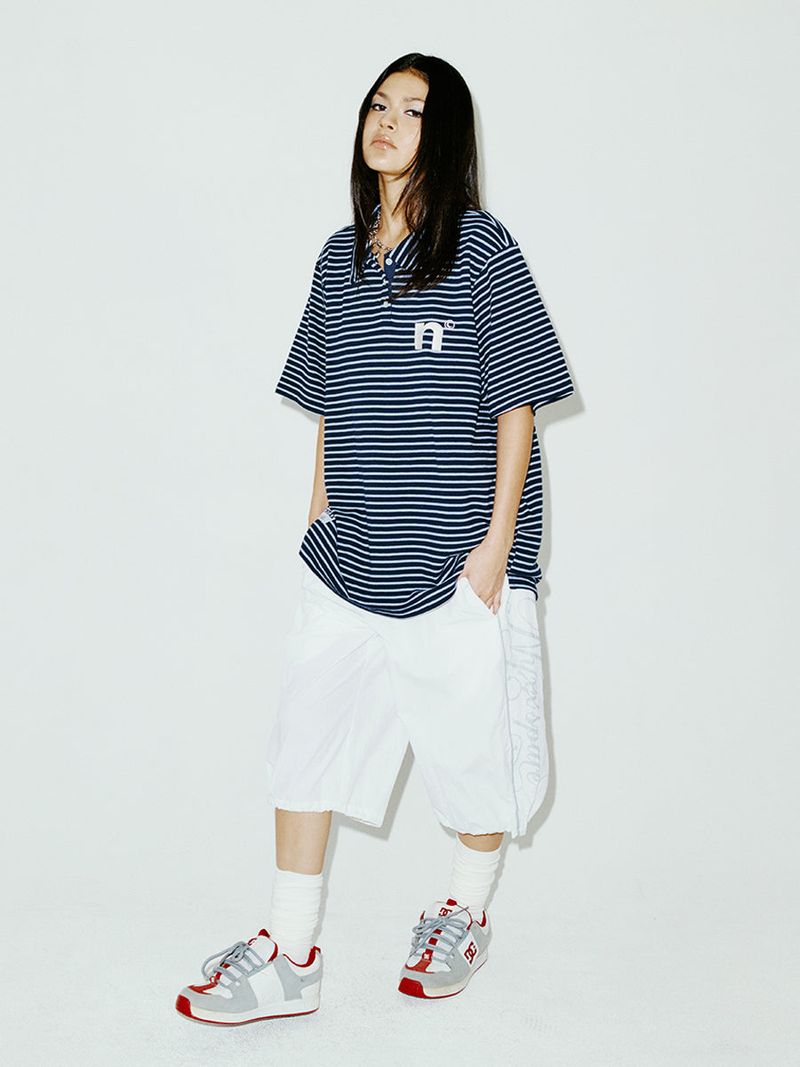 OVERSIZED WING POLO SHIRT BLUE