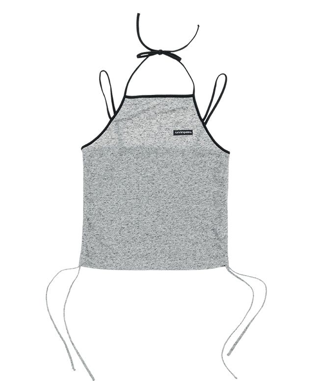 HALTER NECK SEE THROUGH SLEEVELESS TOP