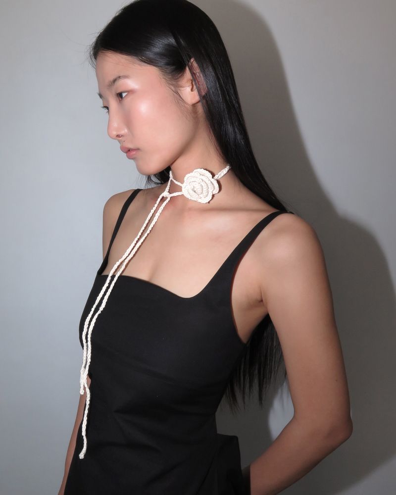 Organic Rose Necklace - Pure White