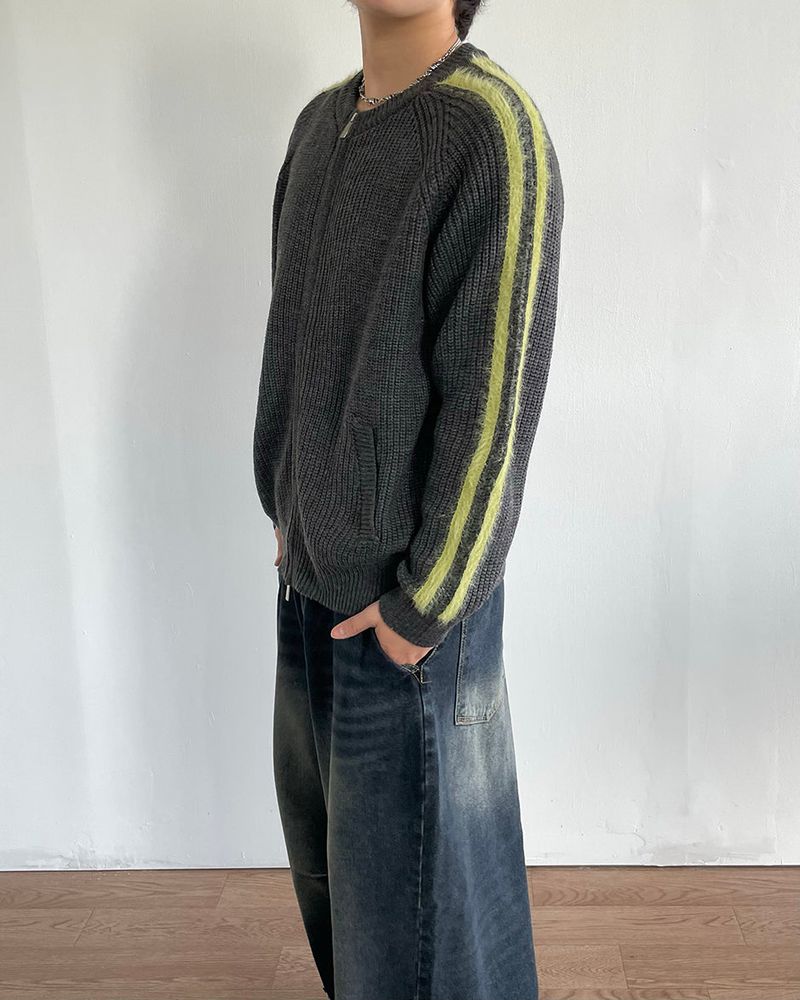 Kade Line Knit Zip-up