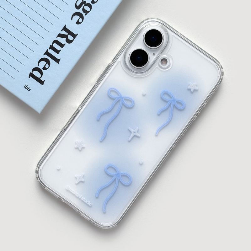 [Gel-hard] Blue ribbon Phone case (only case)