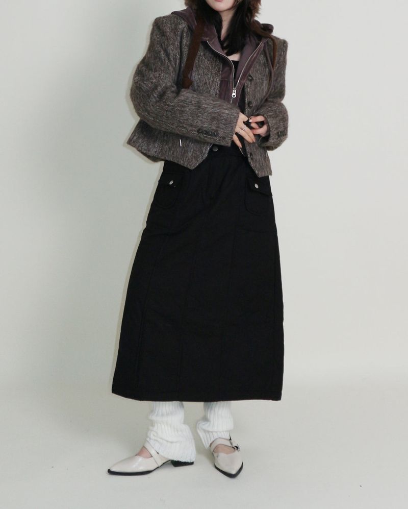 Linda Brush Mohair Crop Long Sleeve Jacket