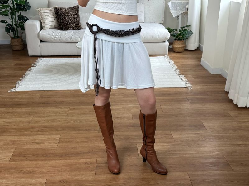 roll mini skirt