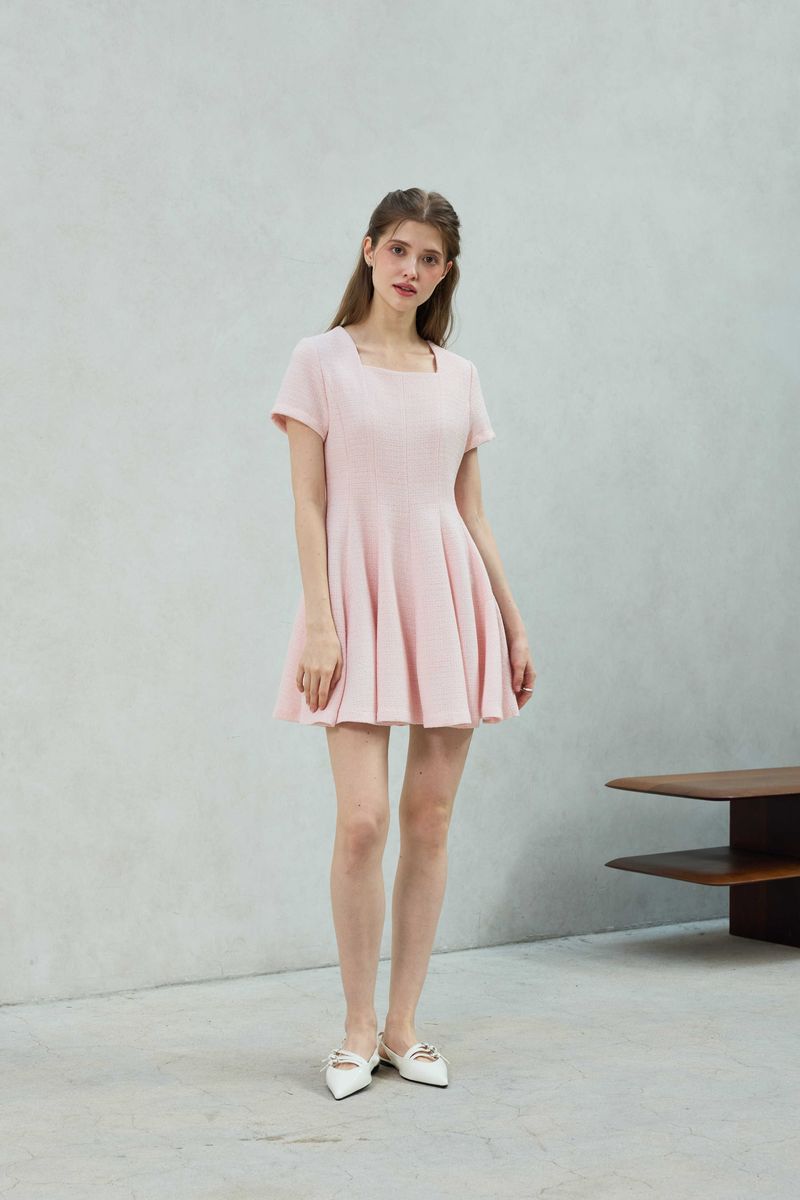 LANI TWEED DRESS / PINK