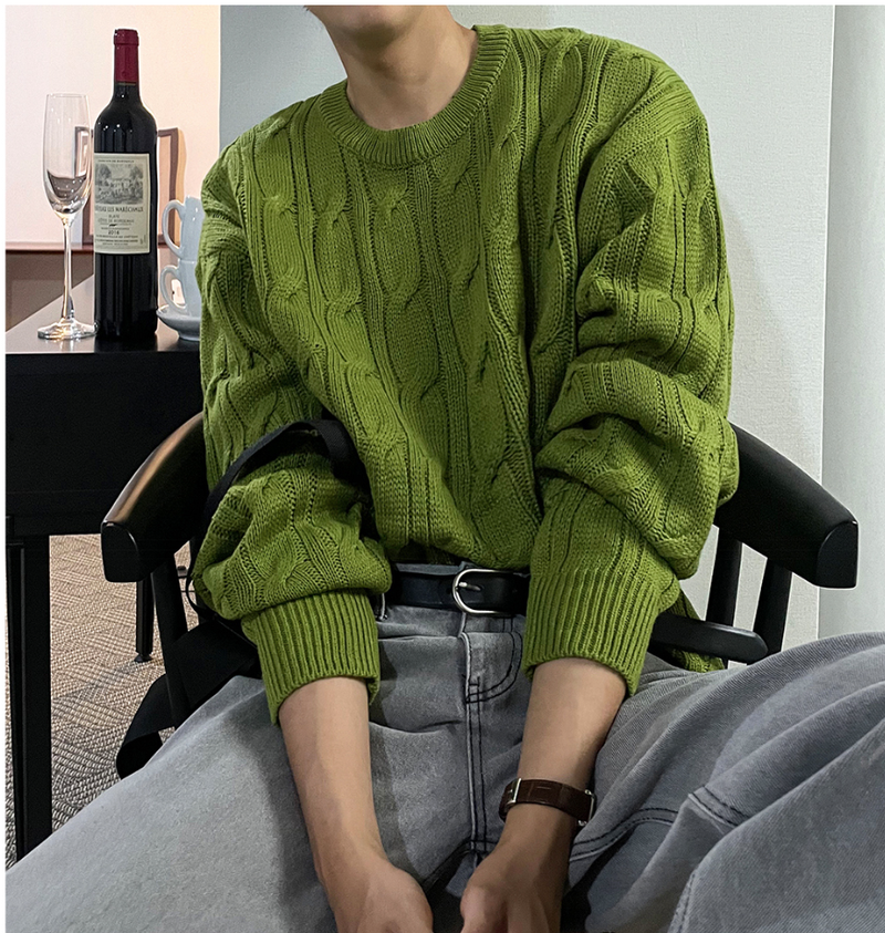 cable cosyharu semi-over knit