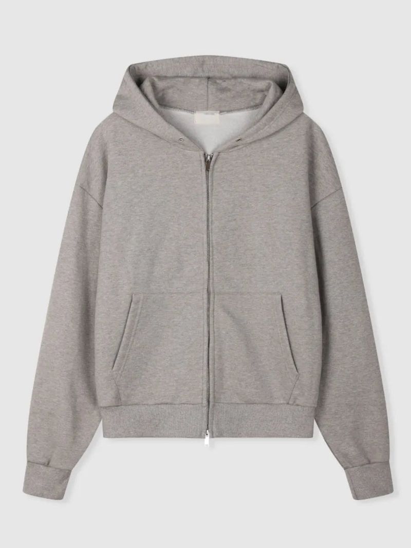 crop hood zip up