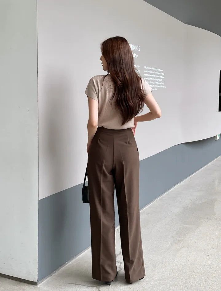 Elo Hidden Banding Pintuck Wide Slacks