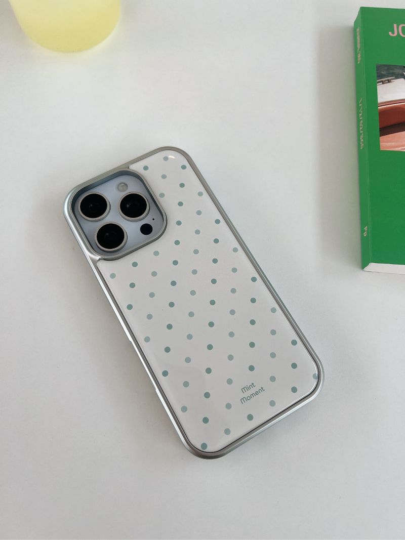 [MADE]ミントクリーム エポキシ シルバー バンパー iPhoneケース