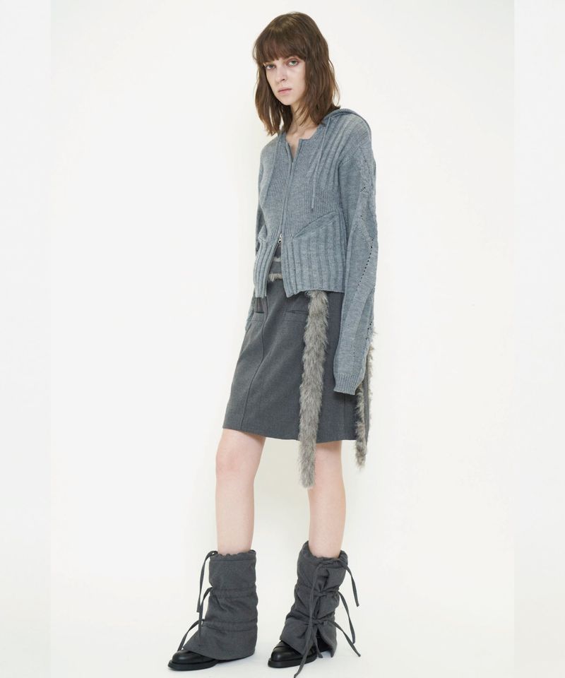 DOUBLE ZIP KNIT HOODIE