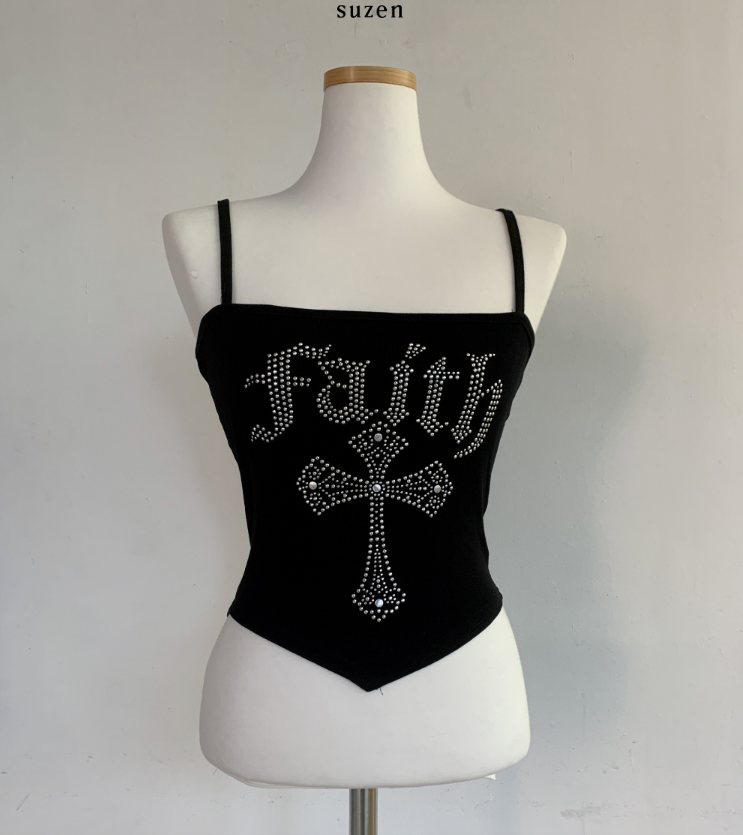 hikomi lettering y2k Top (black)