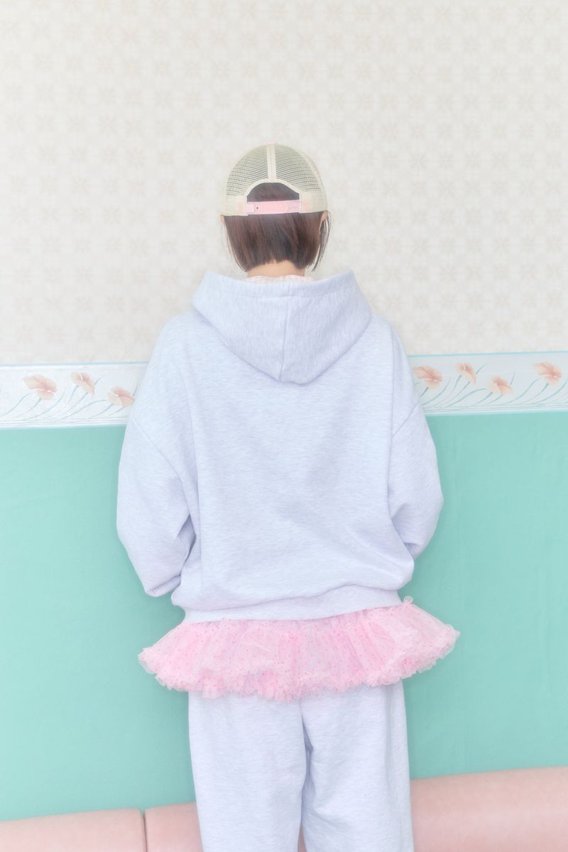 KIRI SKULL PATCH HOODIE (LIGHT GREY)