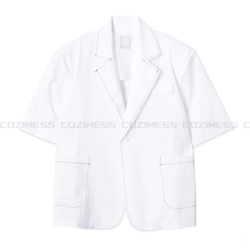 90's Linen Decki Stitch Oversized Jacket (2 colors)