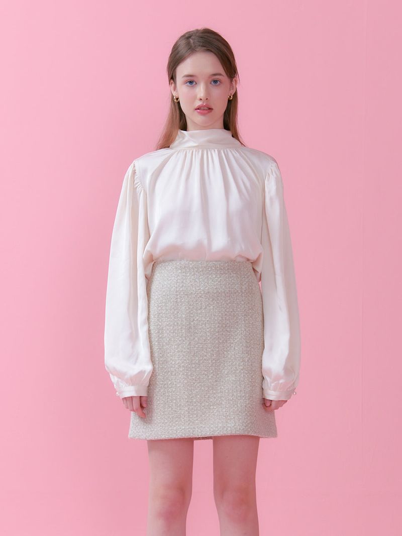 BACK TIE BLOUSE_CREAM