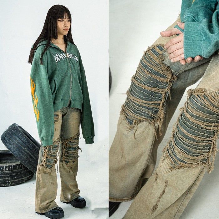 H1 Baggy Tri Biker - Cream Stone - Celana Jeans