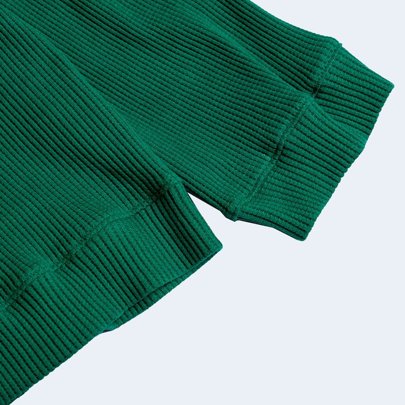 DAMP 2-WAY ZIP-UP WAFFLE CARDIGAN_GREEN