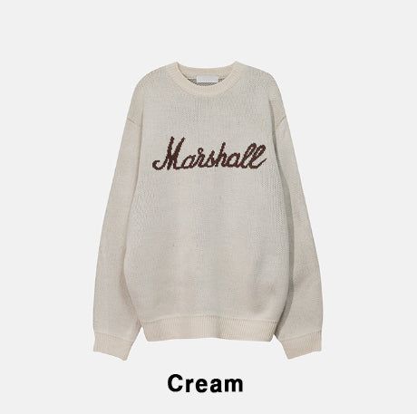 マーシャルレタリングロングスリーブニット