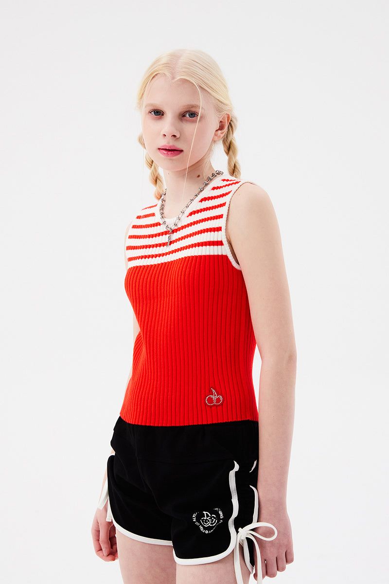 DOODLE CHERRY DOLPHIN PANTS [BLACK]