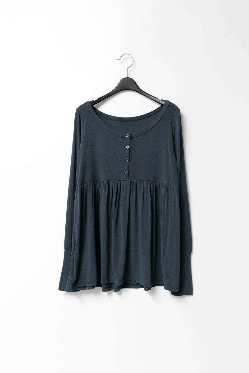mochi button shirring top(3colors)