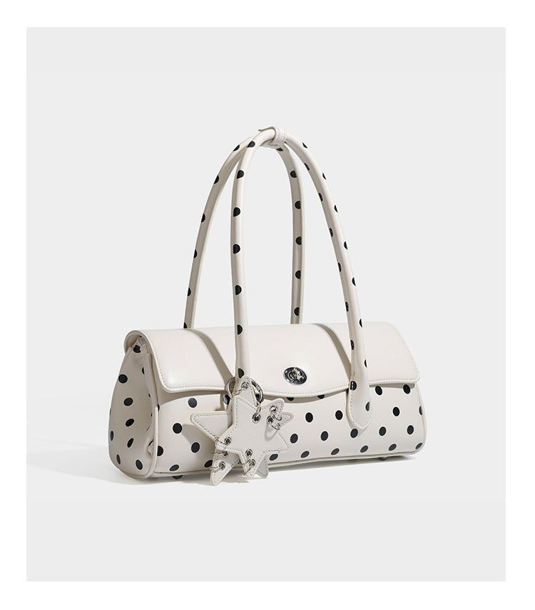 Star Keyring French Vintage Polka Dot Baguette Bag