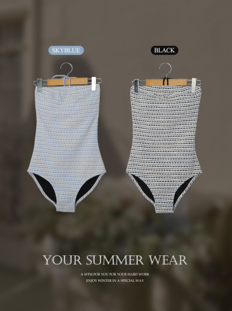 WZ Halter Strap Tweed Monokini (2color)